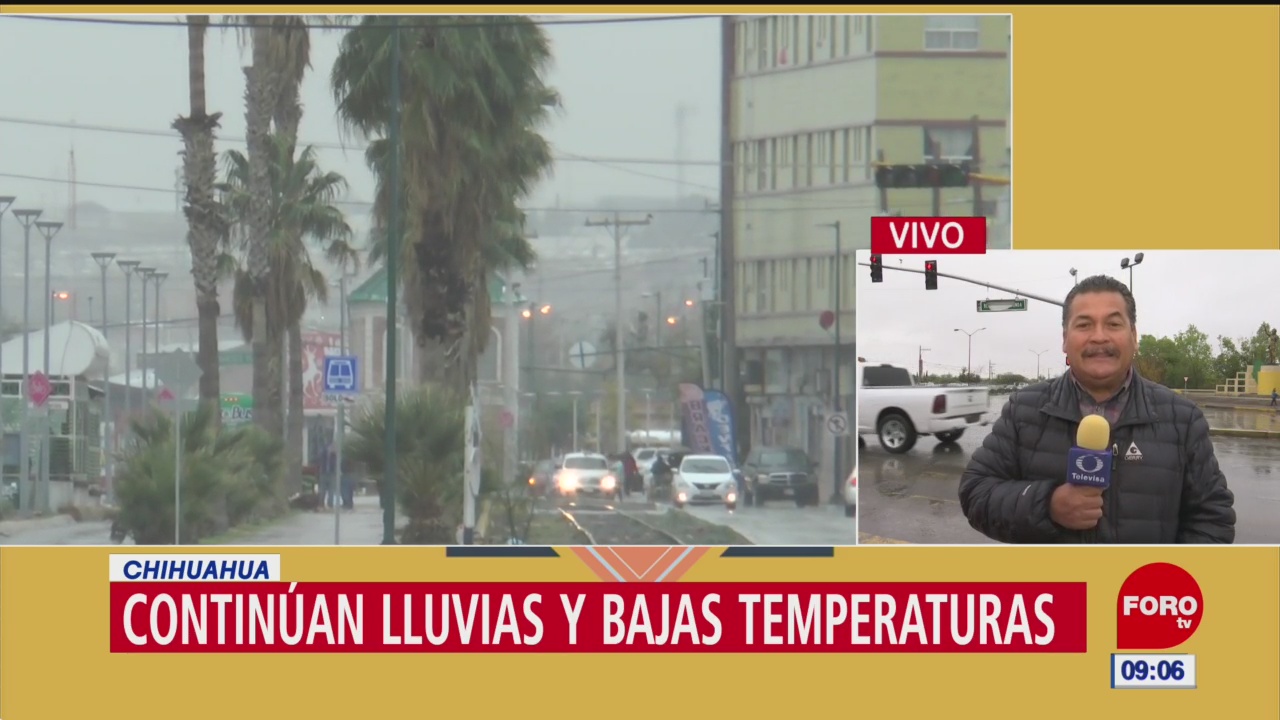 Continúan lluvias y bajas temperaturas en Ciudad Juárez