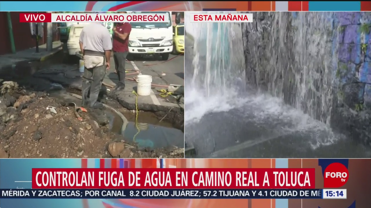 FOTO: Controlan fuga agua Camino Real Toluca