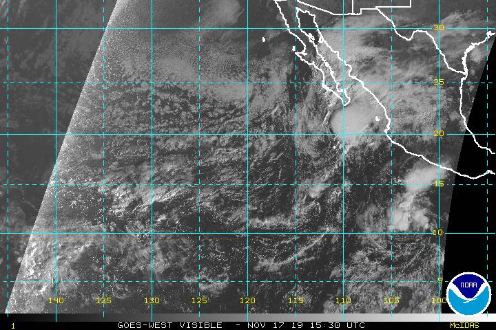 FOTO Depresión tropical “Veintiuno-E” afectaría costas de Guerrero (NOAA)
