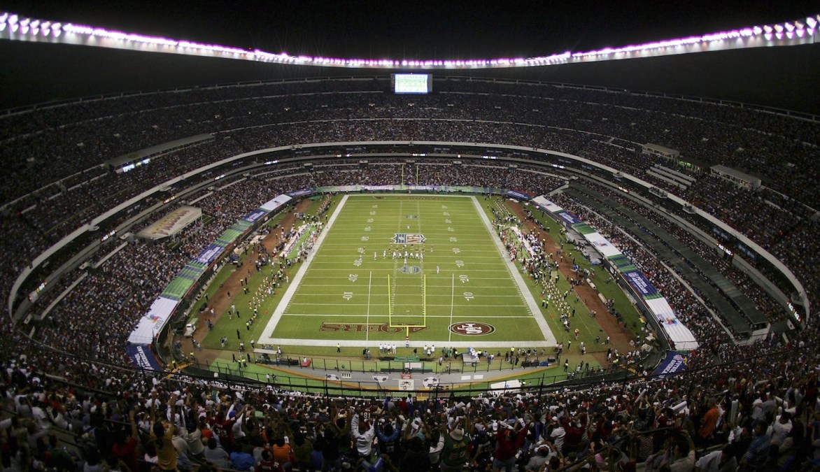 Imagen: El Estadio Azteca se declara listo para la NFL, 17 de noviembre de 2019 (Getty Images)