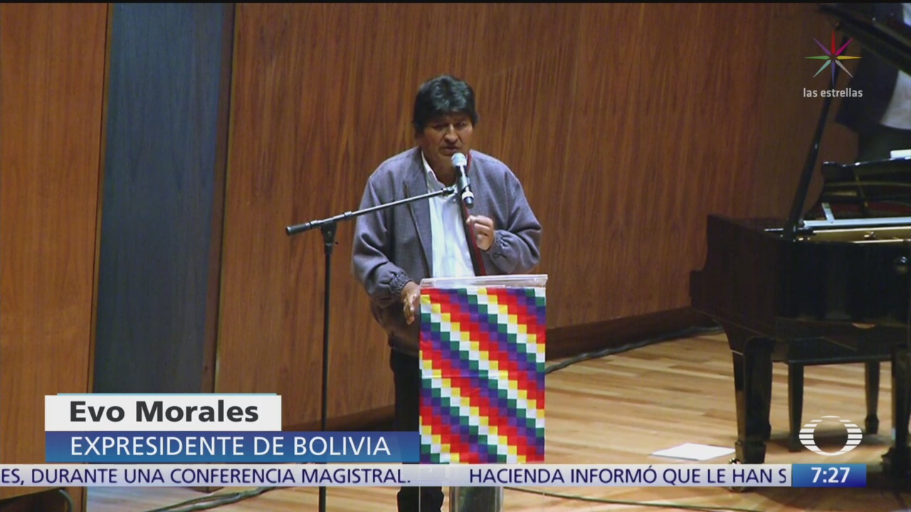 Evo Morales es interrumpido durante conferencia en CDMX