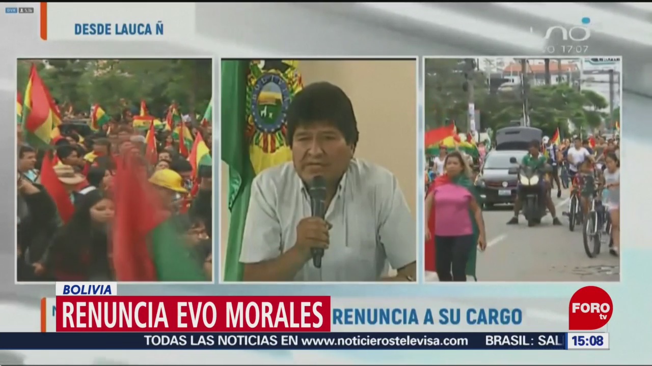 FOTO: Evo Morales renuncia a la presidencia de Boliviam, 10 noviembre 2019