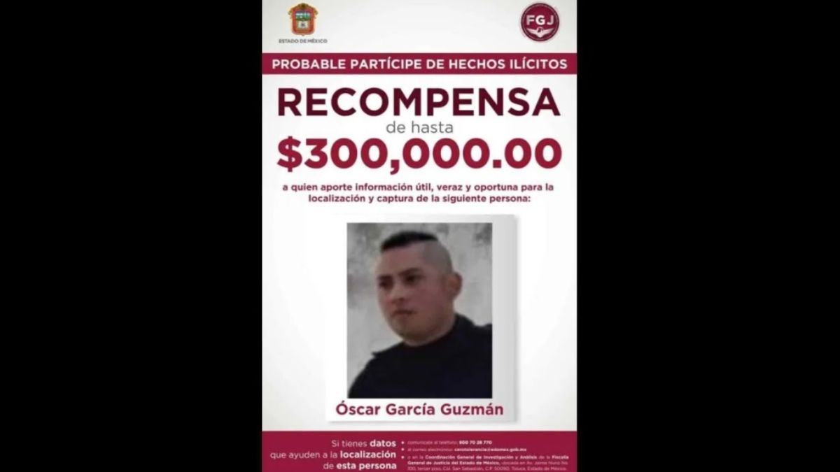 Foto: Óscar García Guzmán, presunto feminicida de Toluca. Twitter/@FiscalEdomex