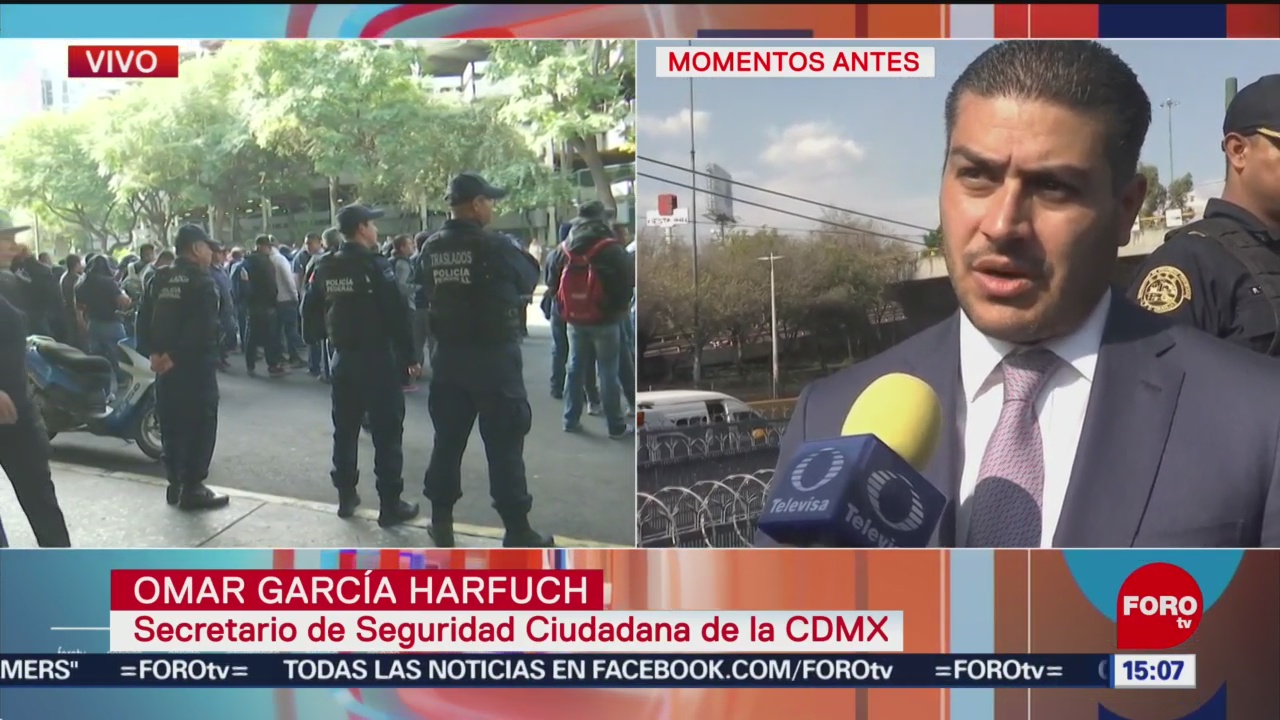 FOTO: García Harfuch explica cómo fue bloqueo policías federales AICM,