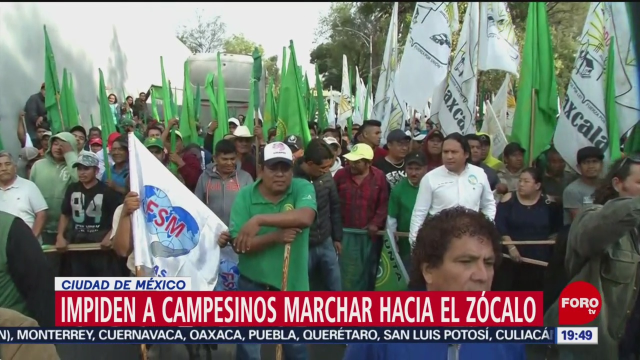 Foto: Campesinos Marcha Zócalo Cámara Diputados Hoy 20 Noviembre 2019