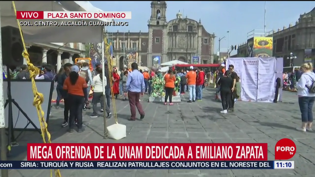 FOTO: Inauguran megaofrenda de la UNAM dedicada a Emiliano Zapata en CDMX, 1 noviembre 2019