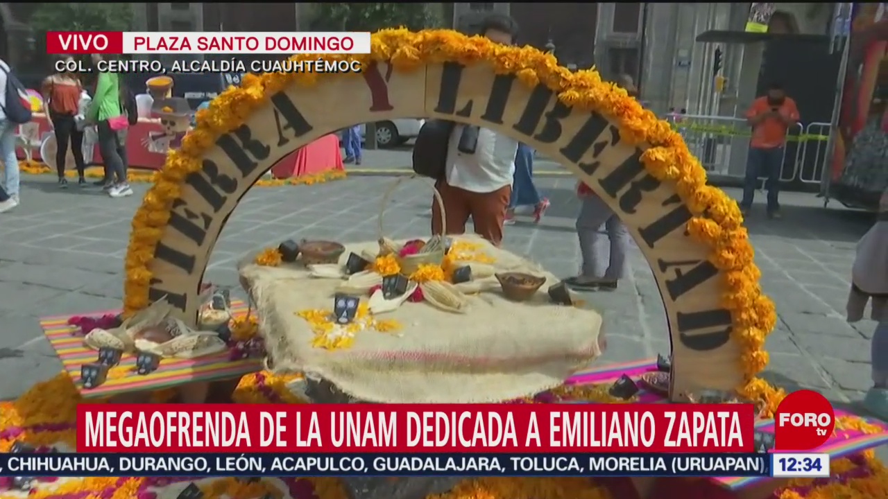 FOTO:Megaofrenda de la UNAM, dedicada a Emiliano Zapata, 1 noviembre 2019