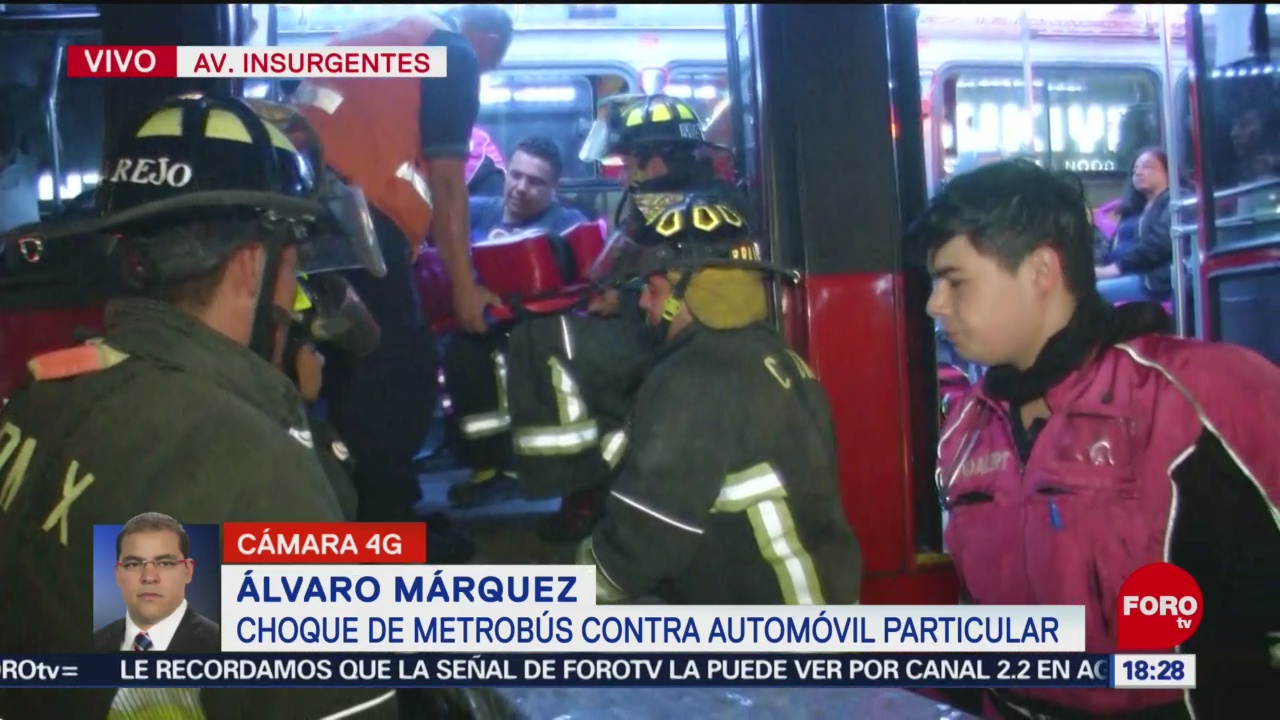 FOTO: Metrobús Choca Contra Automóvil Insurgentes