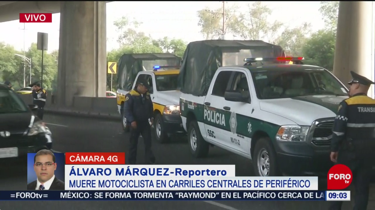 FOTO: Muere motociclista en Periférico, CDMX, 16 noviembre 2019