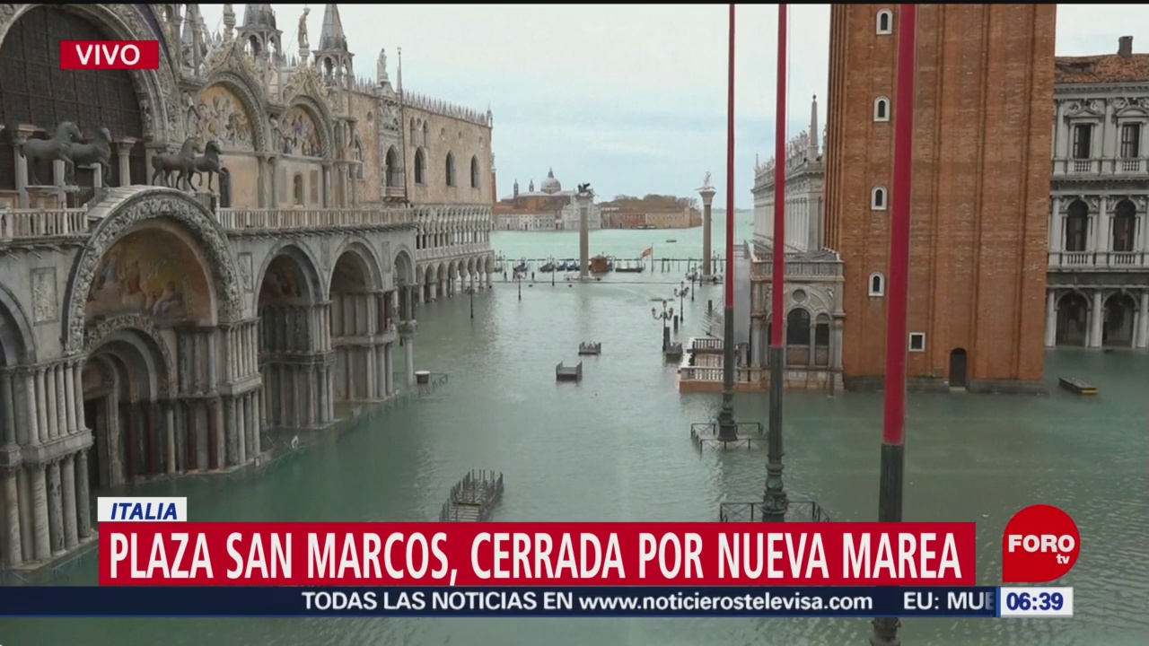 FOTO: Plaza de San Marcos de Venecia sigue cerrada por inundaciones, 17 noviembre 2019