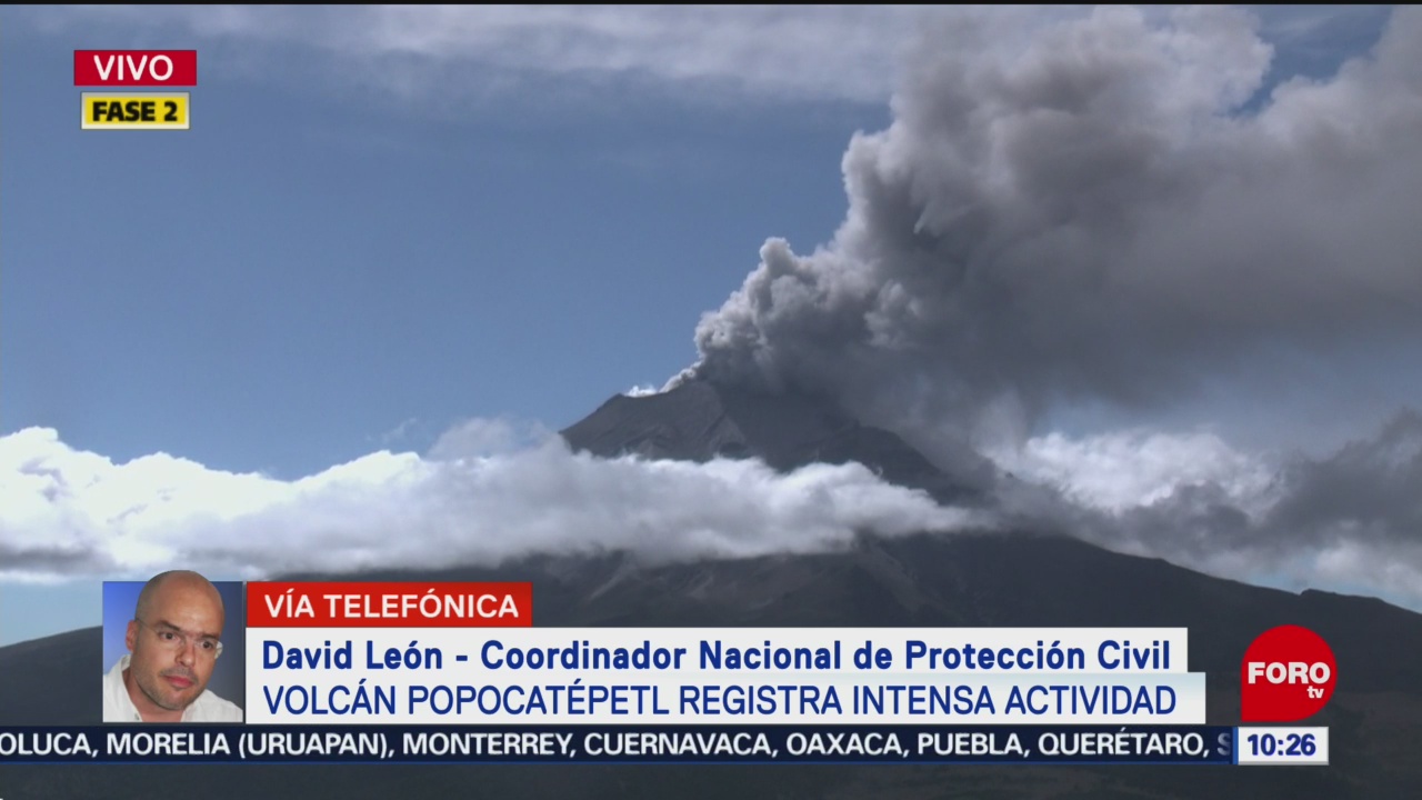 FOTO: Popocatépetl presenta intensa actividad volcánica, 9 noviembre 2019