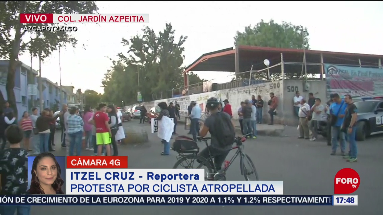 FOTO: Realizan protesta por ciclista atropellada Azcapotzalco