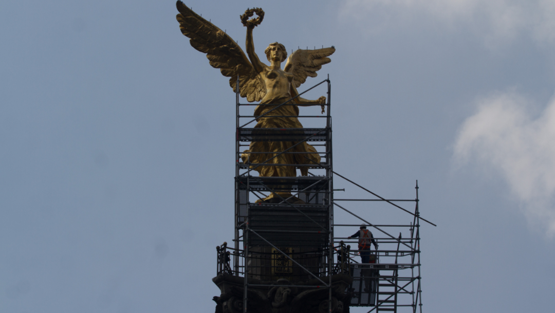 Foto: Continua el mantenimiento y restauración del Ángel de la independencia, 21 noviembre 2019