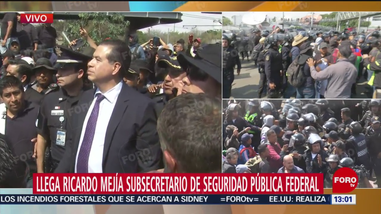 Ricardo Mejía acude a dialogar con policías federales en AICM