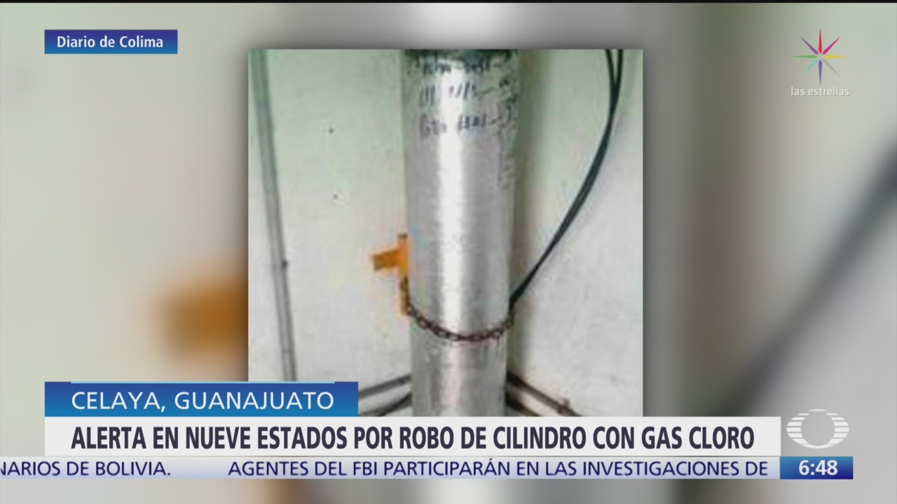Roban cilindro de gas cloro en Celaya, Guanajuato