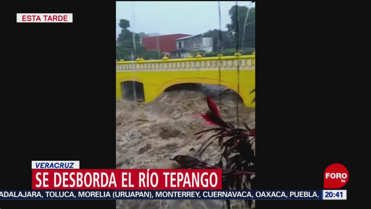 Se desborda Río Tepango en Veracruz