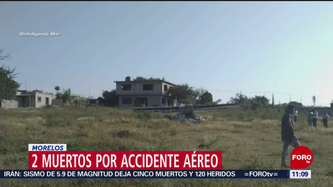 Se desploma avioneta en Temixco, Morelos; mueren dos personas