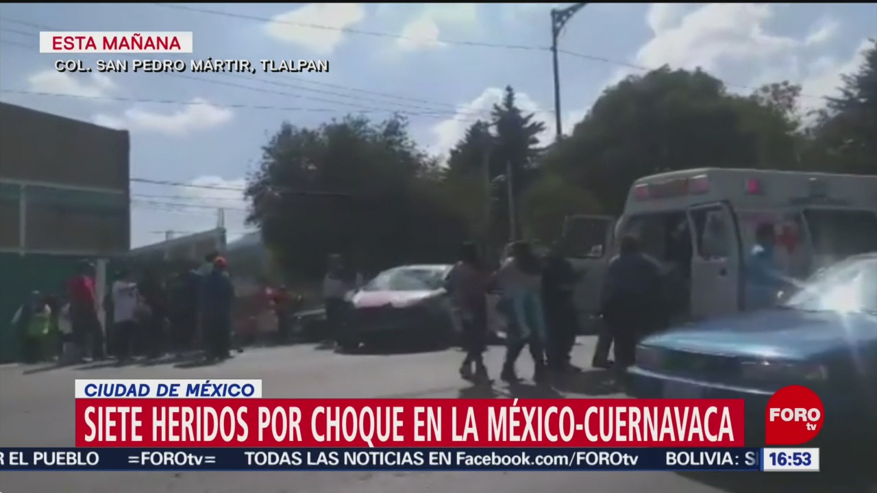 FOTO: Siete personas resultan heridas tras choque en la México-Cuernavaca, 10 noviembre 2019