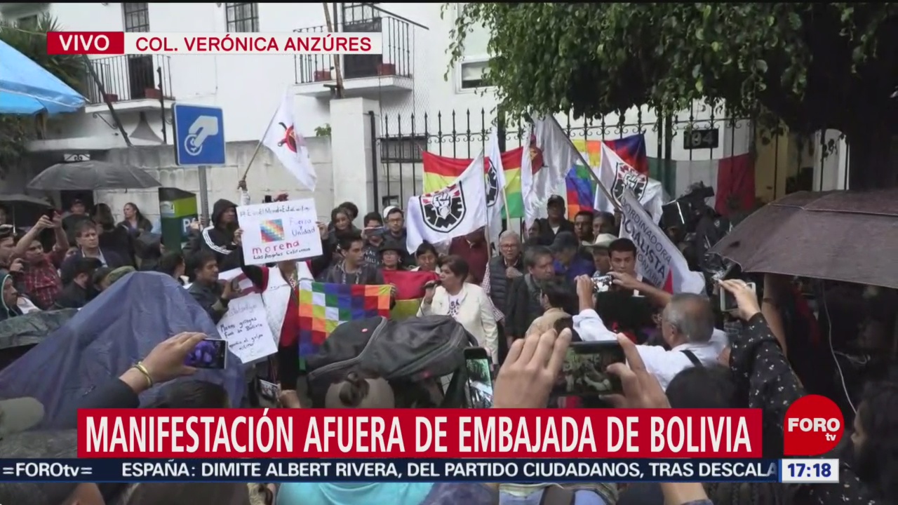 FOTO: Simpatizantes Evo Morales realizan mitin embajada Bolivia México