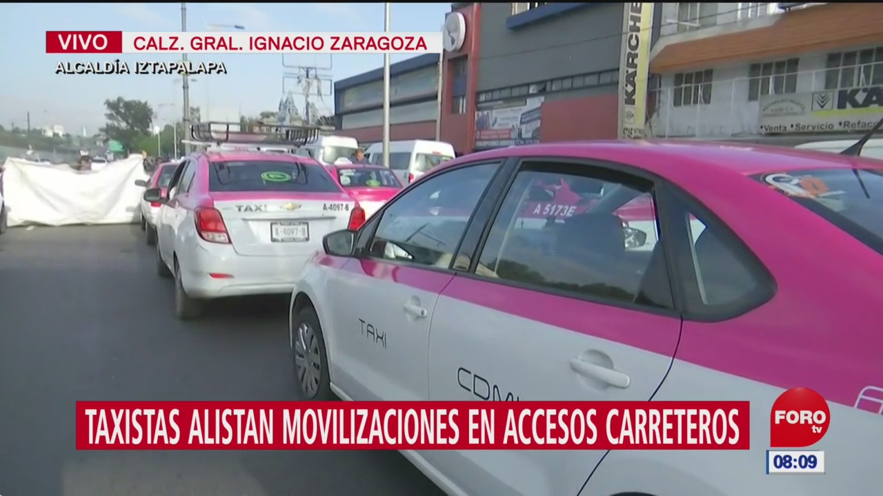 Taxistas alistan movilizaciones en accesos carreteros en la CDMX