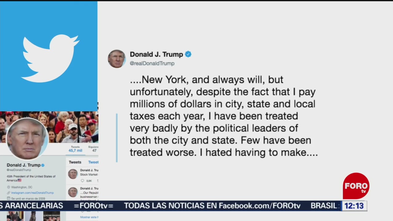 Trump cambia su residencia de Nueva York a Florida