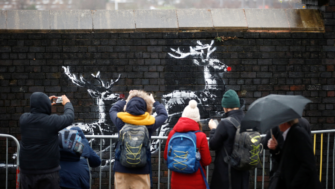 mural navidad Banksy