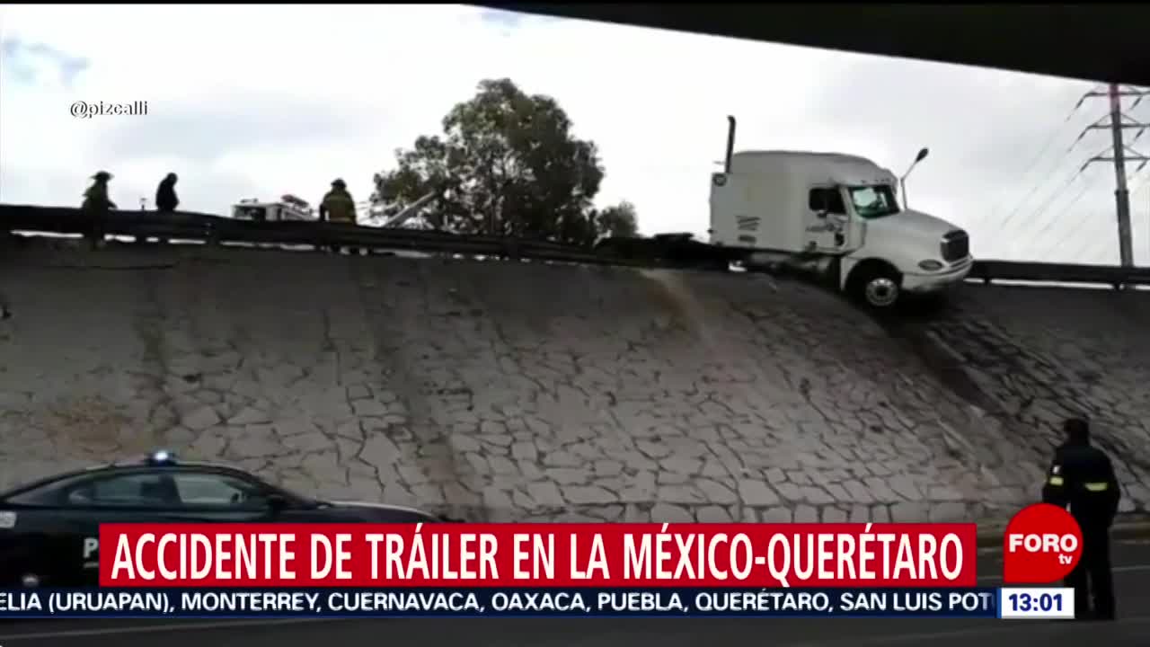 Accidente de tráiler en la México-Querétaro