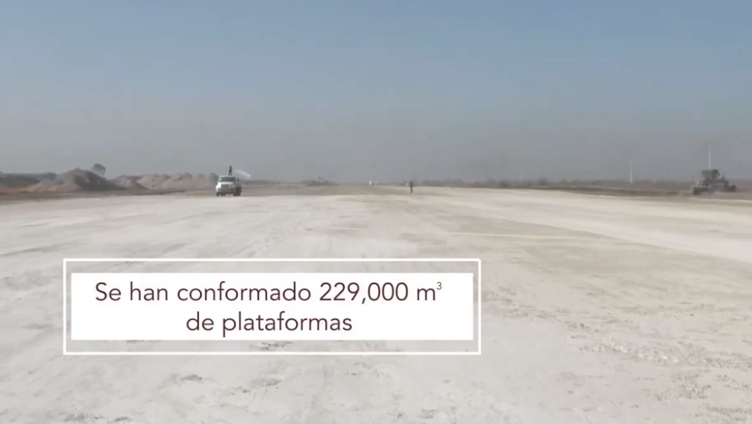 AMLO presenta video sobre avances en aeropuerto Santa Lucía. (Presidencia de la República)