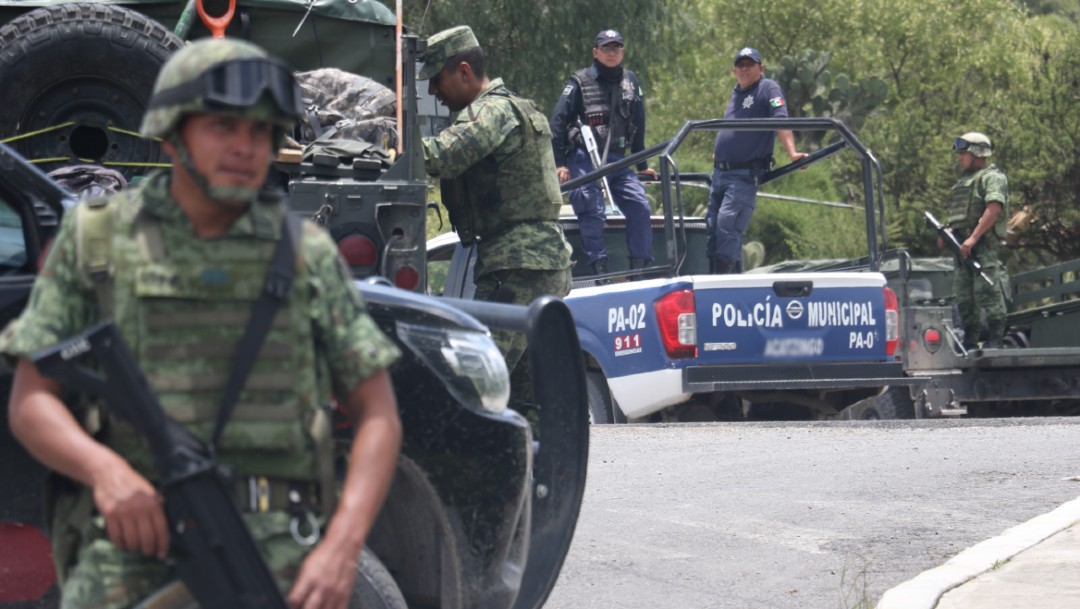 Foto: Militares y policías municipales mantienen un operativo en Puebla, 26 julio 2019