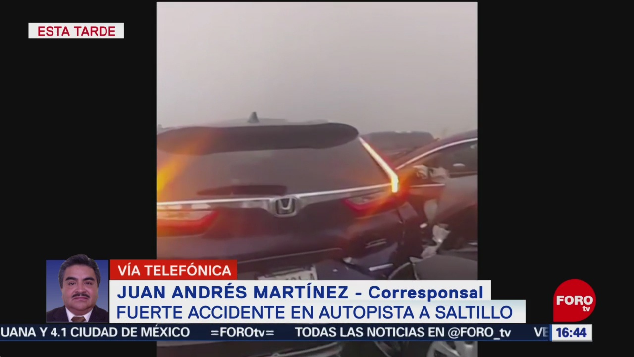 FOTO: 31 diciembre 2019, carambola paraliza la autopista saltillo monterrey