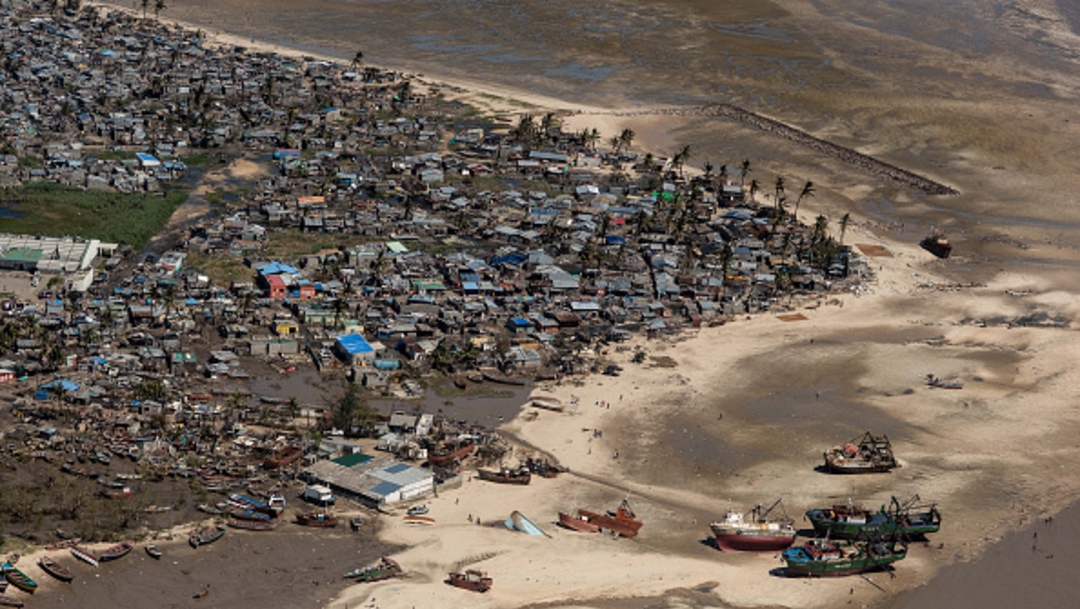 Foto: Vista aérea de un barrio afectado por el ciclón 'Idai' el 24 de marzo de 2019