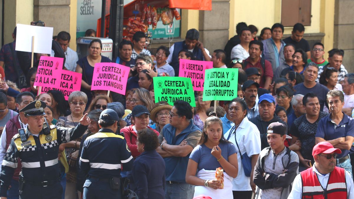 Protesta de comerciantes en CDMX.
