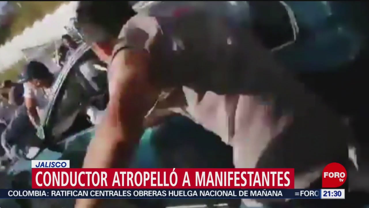 Foto: Conductor Arrolla Manifestantes Jalisco Video 3 Diciembre 2019