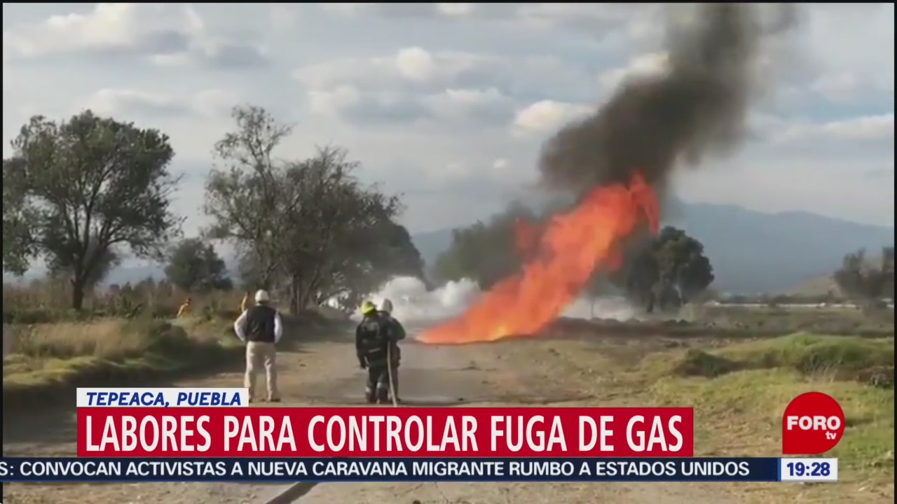 Foto: Fuga Gas Tepeaca Continúan Labores Control 29 Diciembre 2019