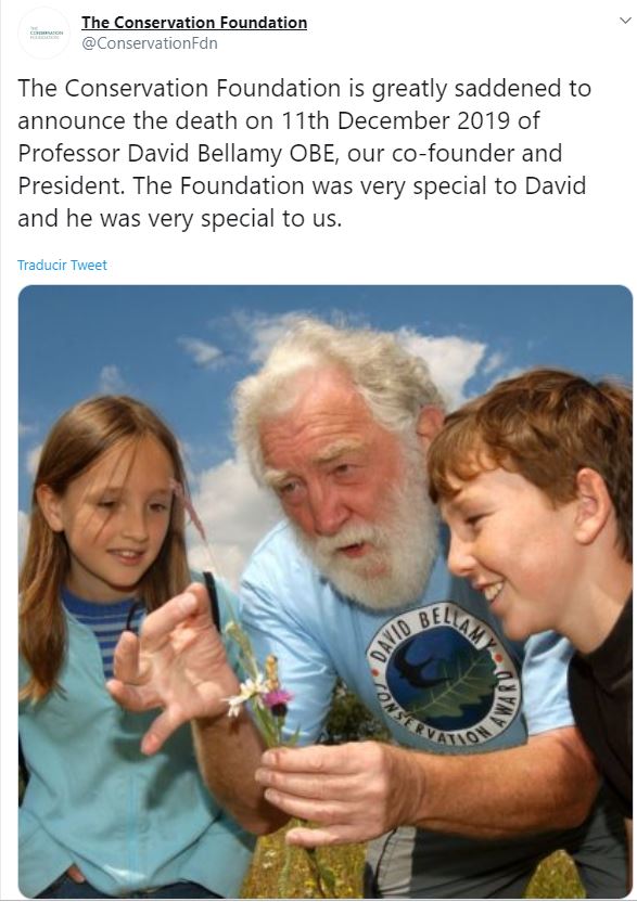 FOTO: Muere naturalista David Bellamy a los 86 años, el 11 de diciembre de 2019