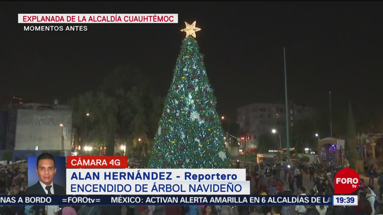Foto: Encienden Árbol Navidad Monumental Alcaldía Cuauhtémoc 12 Diciembre 2019
