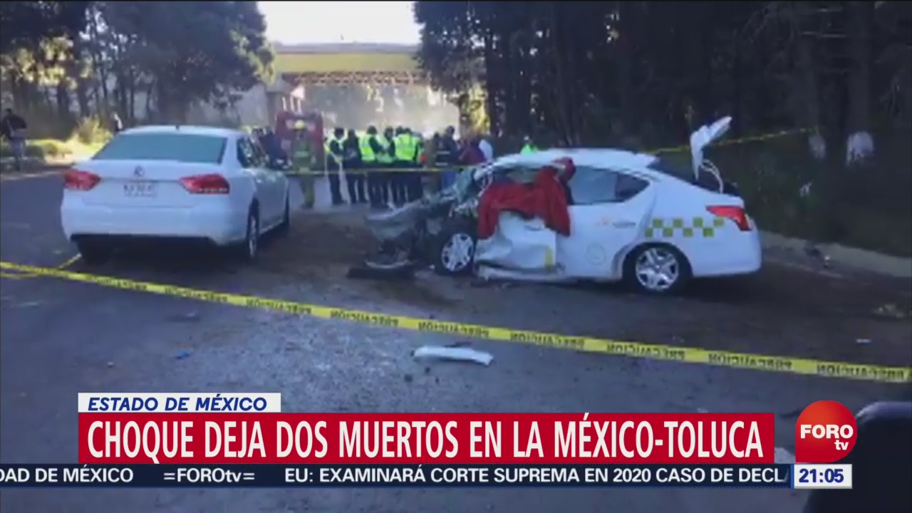 FOTO: Fallecen dos tras accidente en la carretera federal México-Toluca, 14 diciembre 2019