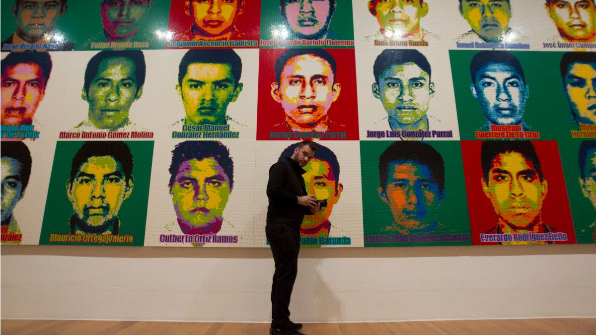 Foto: En la exposición “Ai Weiwei” muestran los rostros de los 43 normalistas de Ayotzinapa desaparecidos. Cuartoscuro