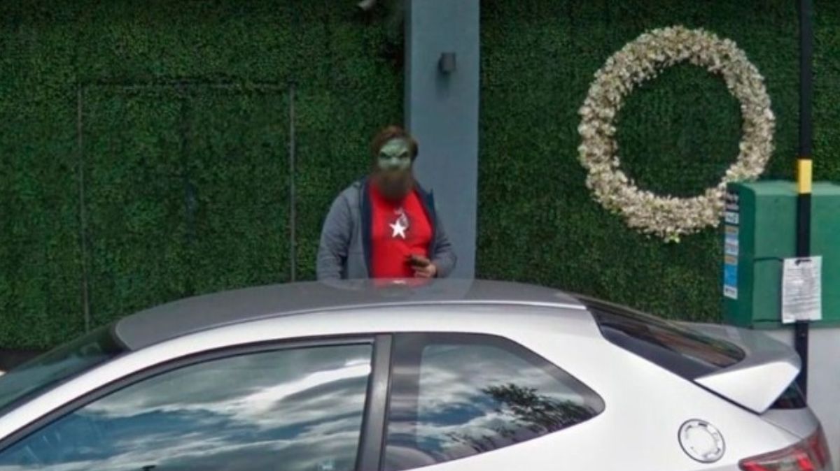 Foto: Hombre verde en Birmingham, Inglaterra. Google Maps