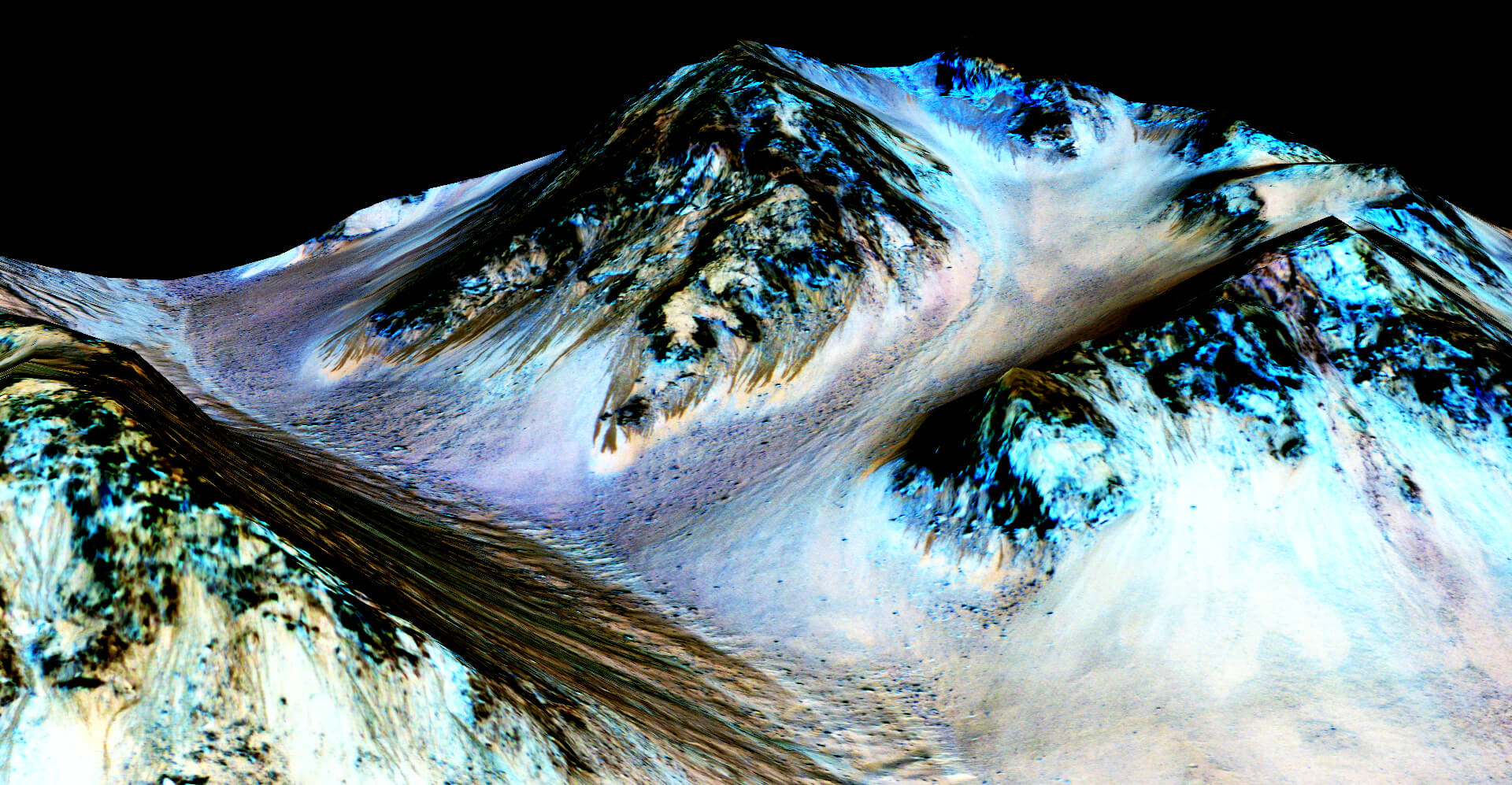 Foto: Científicos de la NASA detectaron sales hidratadas en las laderas del cráter Hale, en Marte. Getty Images
