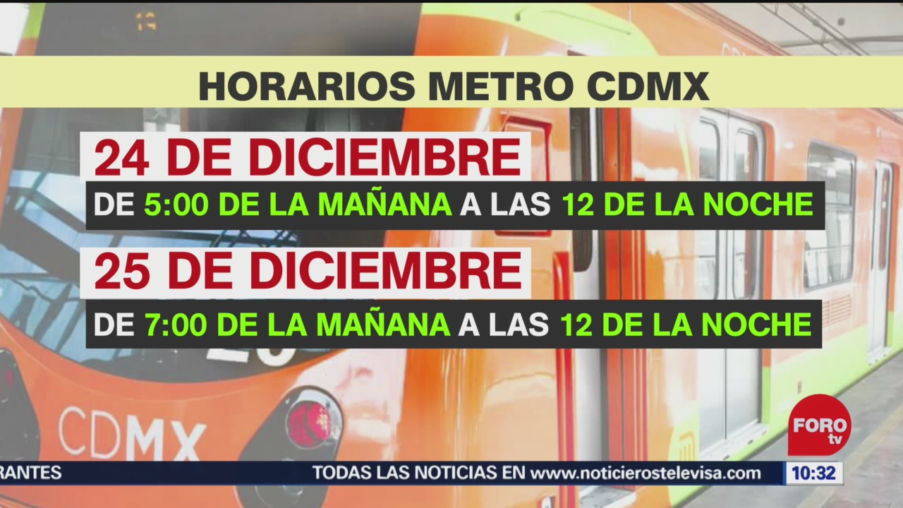 FOTO: 22 diciembre 2019, horarios del transporte publico de nochebuena y navidad en cdmx