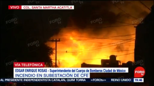 Foto: Incendio Subestación Cfe No Afectará Viviendas 19 Diciembre 2019