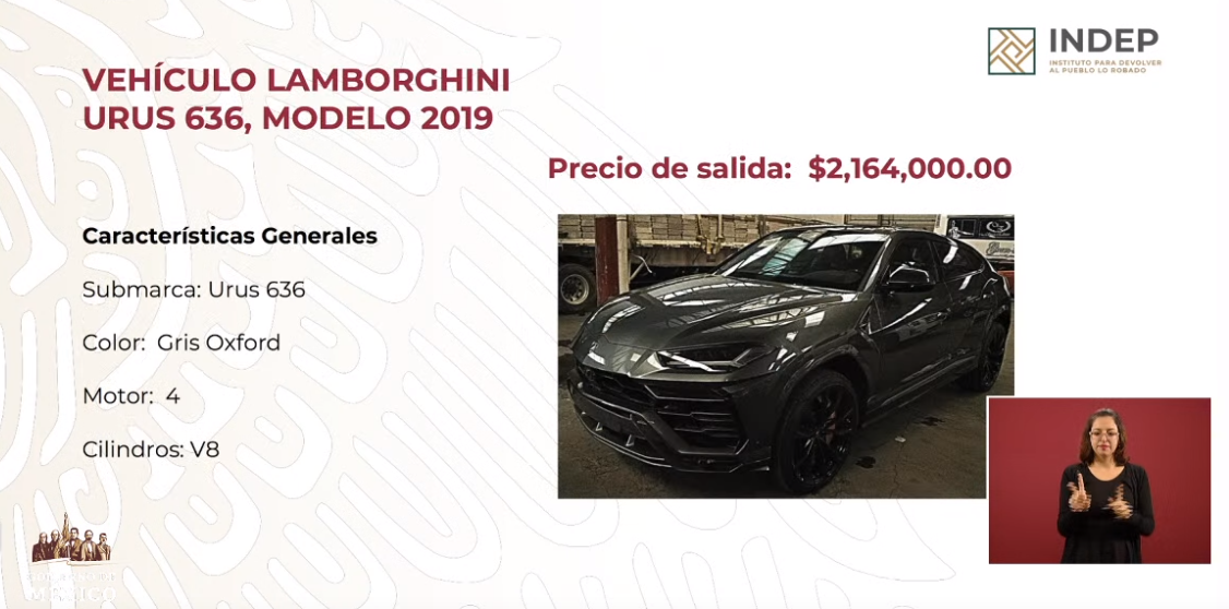 FOTO Lamborghini va a subasta en Los Pinos (YouTube)