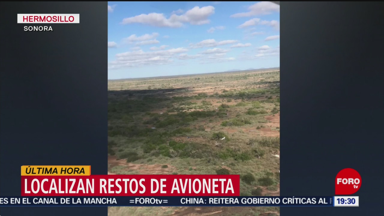 Foto: Localizan Avioneta Reportada Desaparecida Hermosillo 26 Diciembre 2019