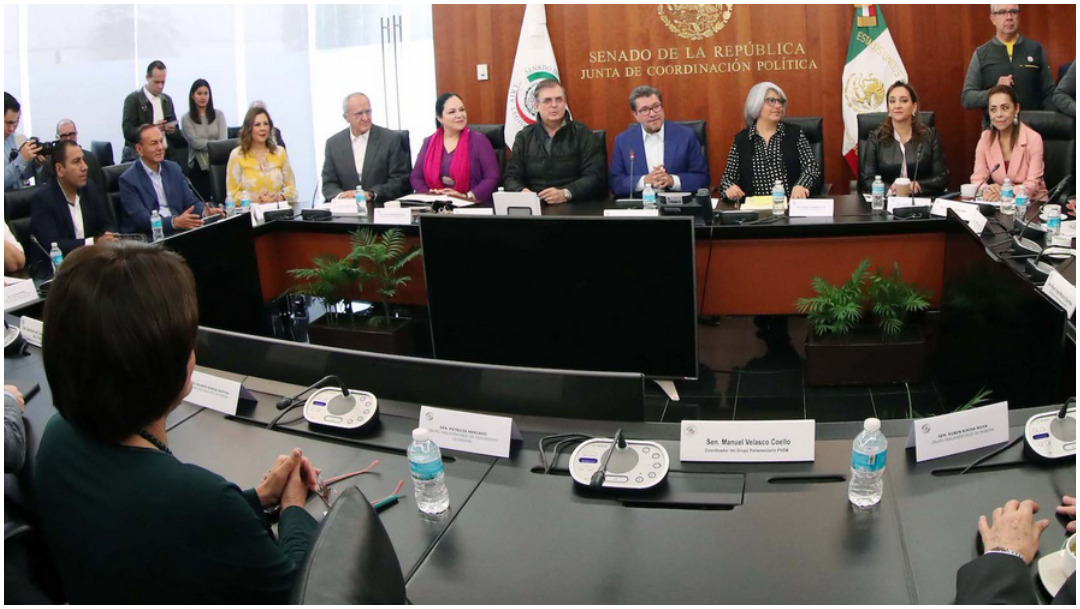 Foto: Marcelo Ebrard compartió la actualización de las negociaciones del T-MEC, 8 de diciembre de 2019 (Senado)