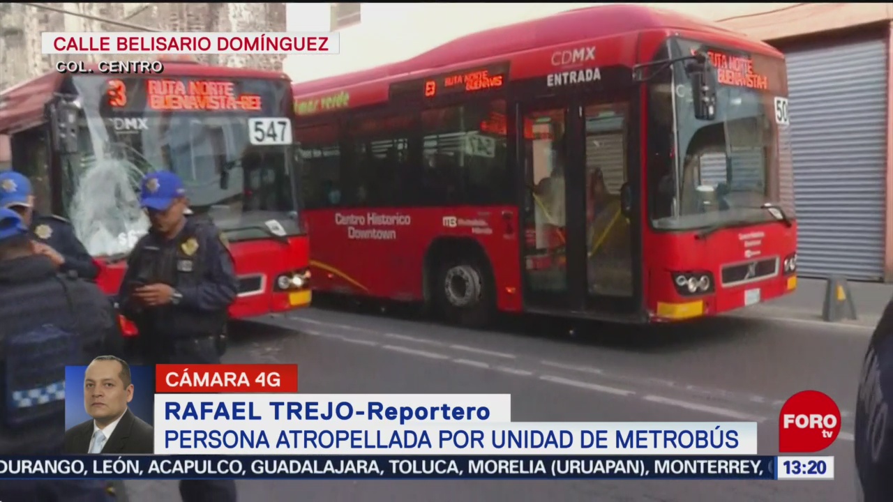 metrobus atropella a peaton en el centro historico de la ciudad de mexico