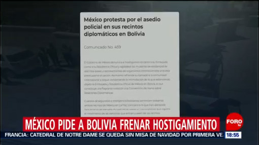 Foto: México Exige Bolivia Frenar Hostigamiento 24 Diciembre 2019