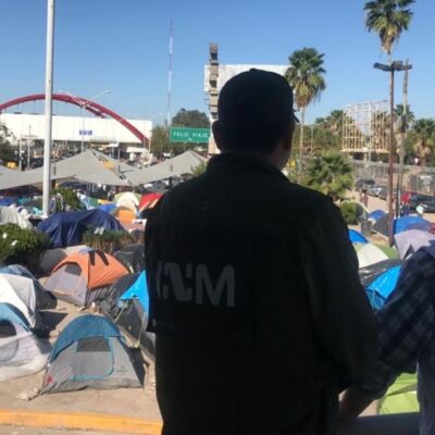 Instalan carpas para migrantes en Tamaulipas