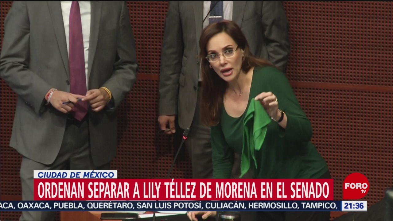 Foto: Morena Separara Lilly Téllez Bancada Senado 16 Diciembre 2019