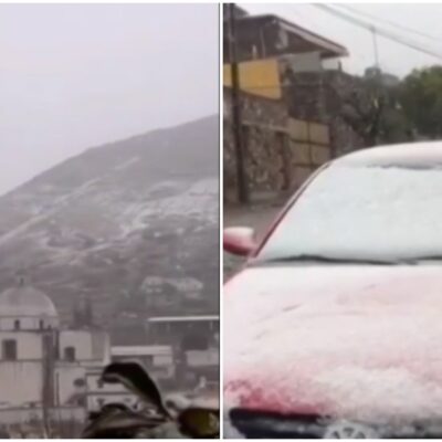 VIDEO: Se registra nevada en Real de Catorce, en San Luis Potosí